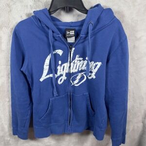 New Era 5th & Ocean Tampa Bay Lightning Full Zip Hoodie Mens Size‎ Medium Blue